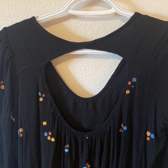 Free People Embroidered Black Dress Small - Picture 4 of 6